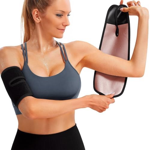 Women's Arm Trimmers 2Pcs Adjustable Sweat Arm Shaper Bands Compression Workout Sleeves Sauna Wraps for Flabby Arms