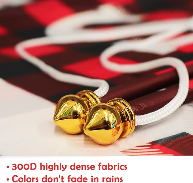 Ivenf Christmas Decorations Outdoor Yard Front Porch Sign Set, Red Black Buffalo Plaid Door Banner, Hanging Merry Christmas Decorations for Home, Indoor Outdoor Xmas Decor Wall Front Door Yard Garage