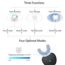 U-Shaped Sonic Electric Toothbrush for Adults - Teeth Whitening Oral Cleaner with Gum Care & Rechargeable Design