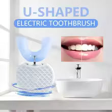 U-Shaped Sonic Electric Toothbrush for Adults - Teeth Whitening Oral Cleaner with Gum Care & Rechargeable Design